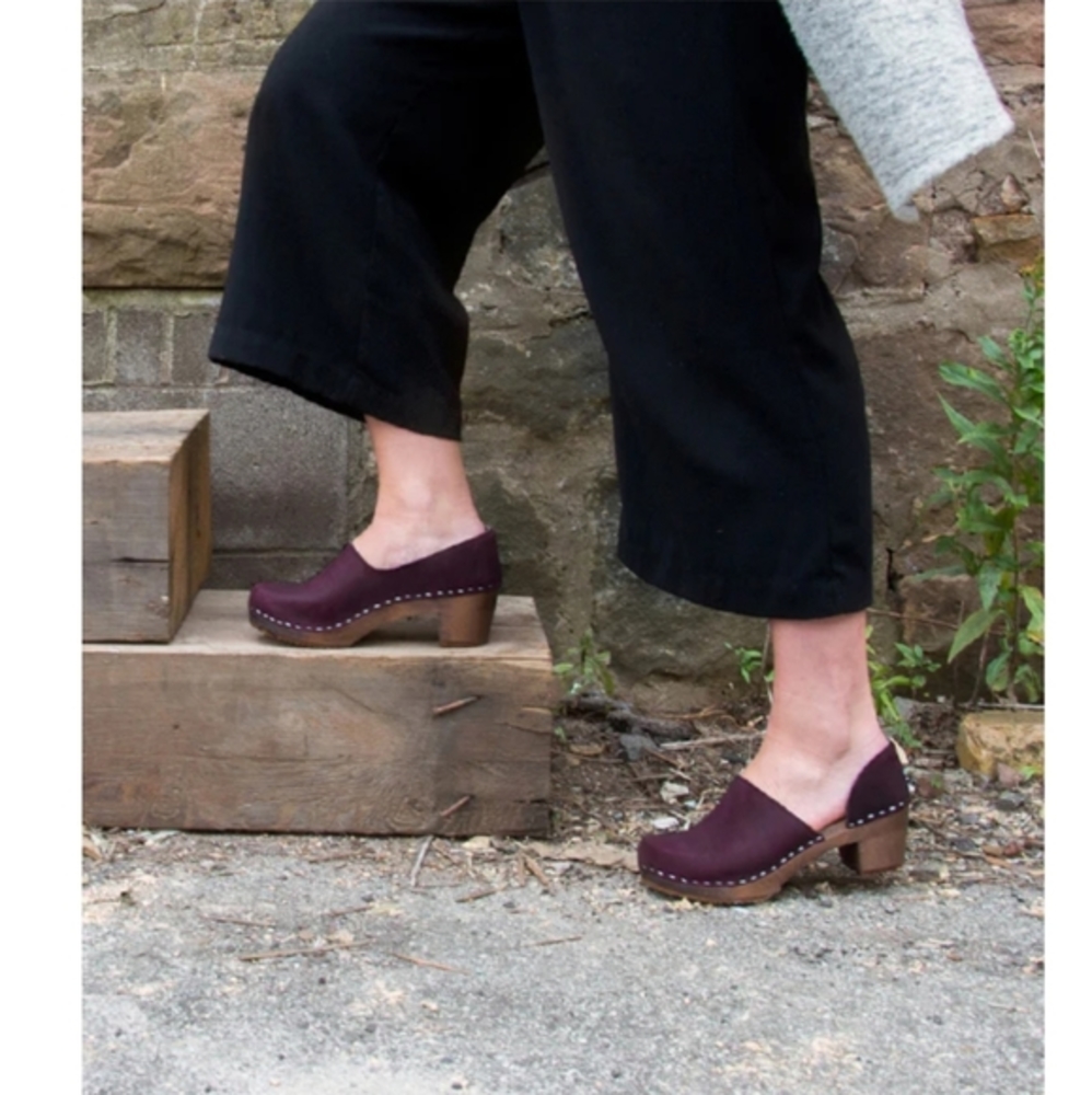 Sandgrens Brett Nubuck Leather Clogs Size EU 40 US 9-9.5